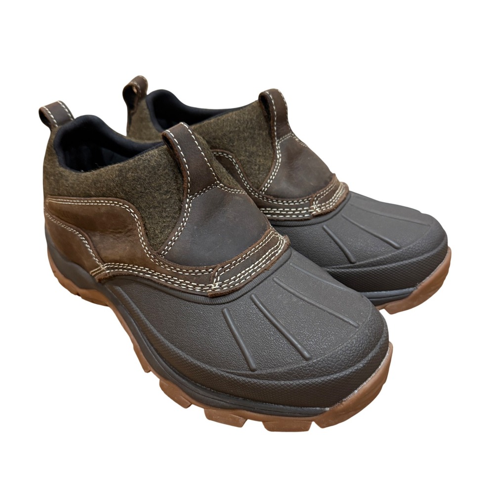 LL Bean Storm Chaser Tek 2.5 Slip On Leather Duck Shoes Vibram Arctic Grip 7
